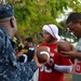 Service members get close and personal with NFL players