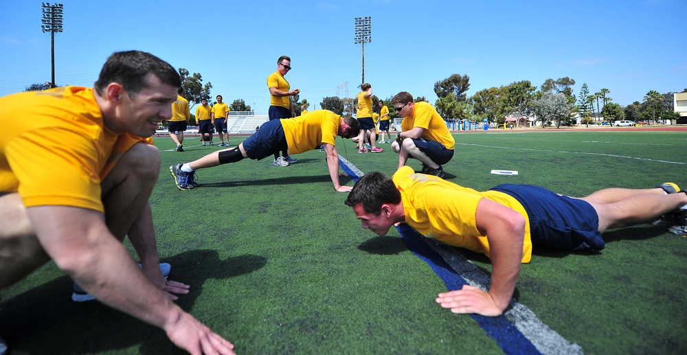 SWRMC sailors perform the physical fitness assessment