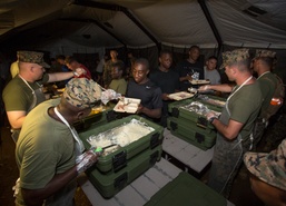 Marines enjoy Thanksgiving meal on Tinian