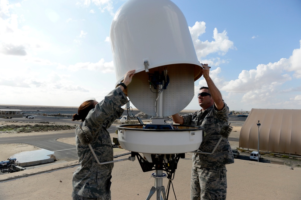 386th EOSS and Doppler forecast the weather