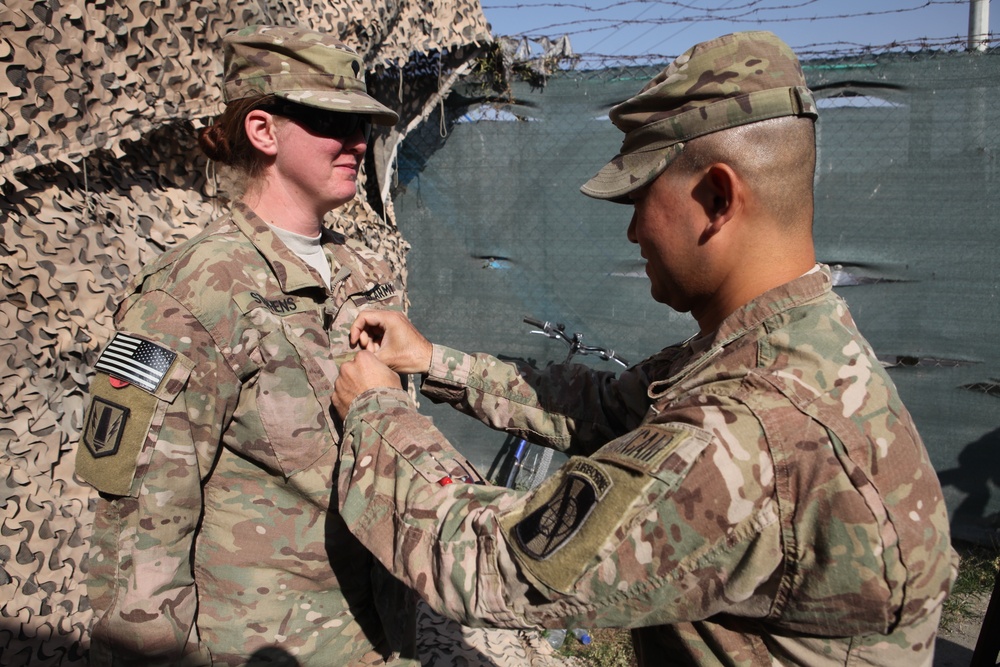Spc. Amber Stephens gets promoted to corporal