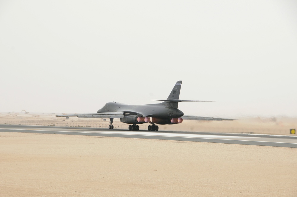 B-1B provides combat air support