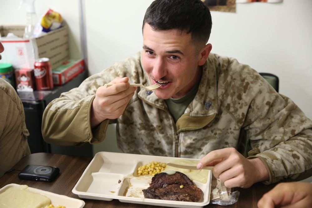 3/7 Marines bond during Thanksgiving