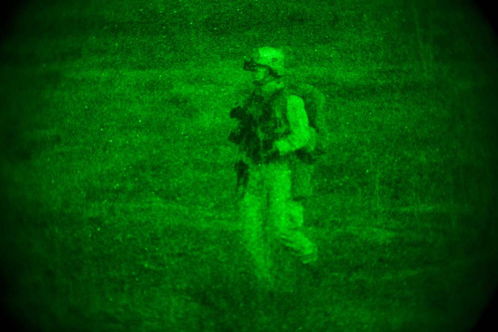 U.S. Marines conduct night raid operations training