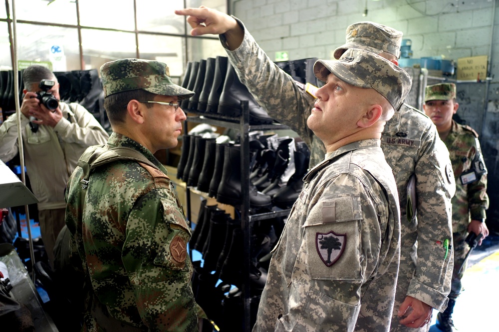 South Carolina National Guard team visits Colombian army's main logistic facility