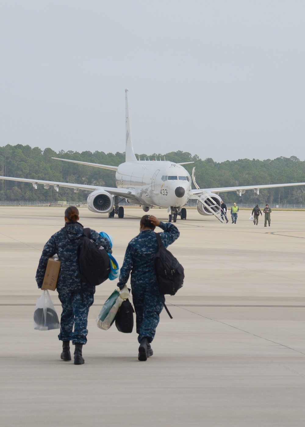 Departing Naval Air Station Jacksonville for deployment