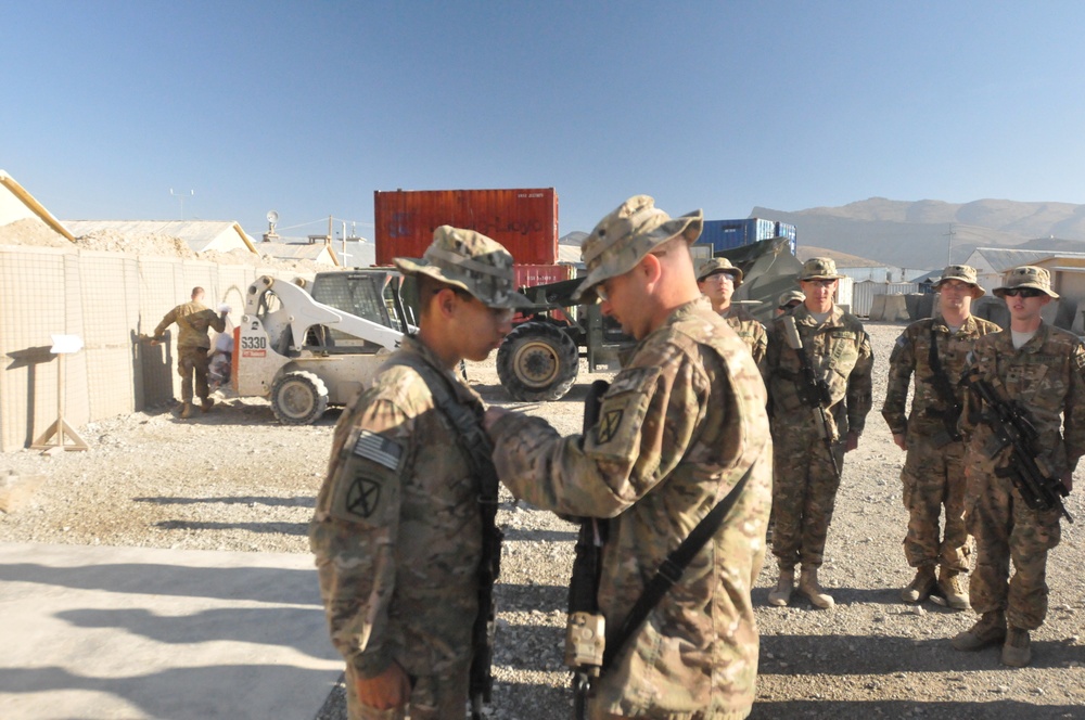 Spartan receives battlefield promotion