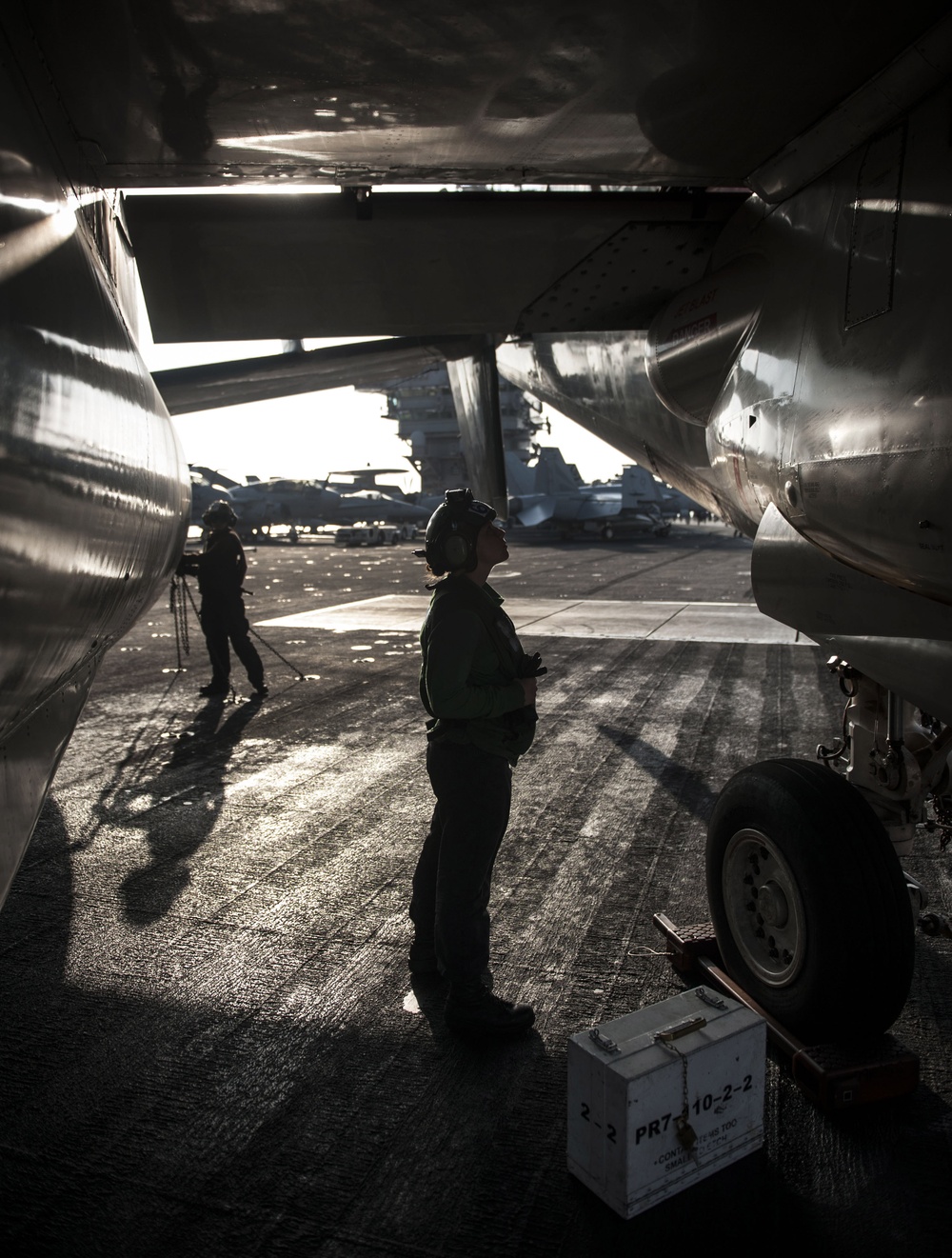 USS Nimitz flight deck activity