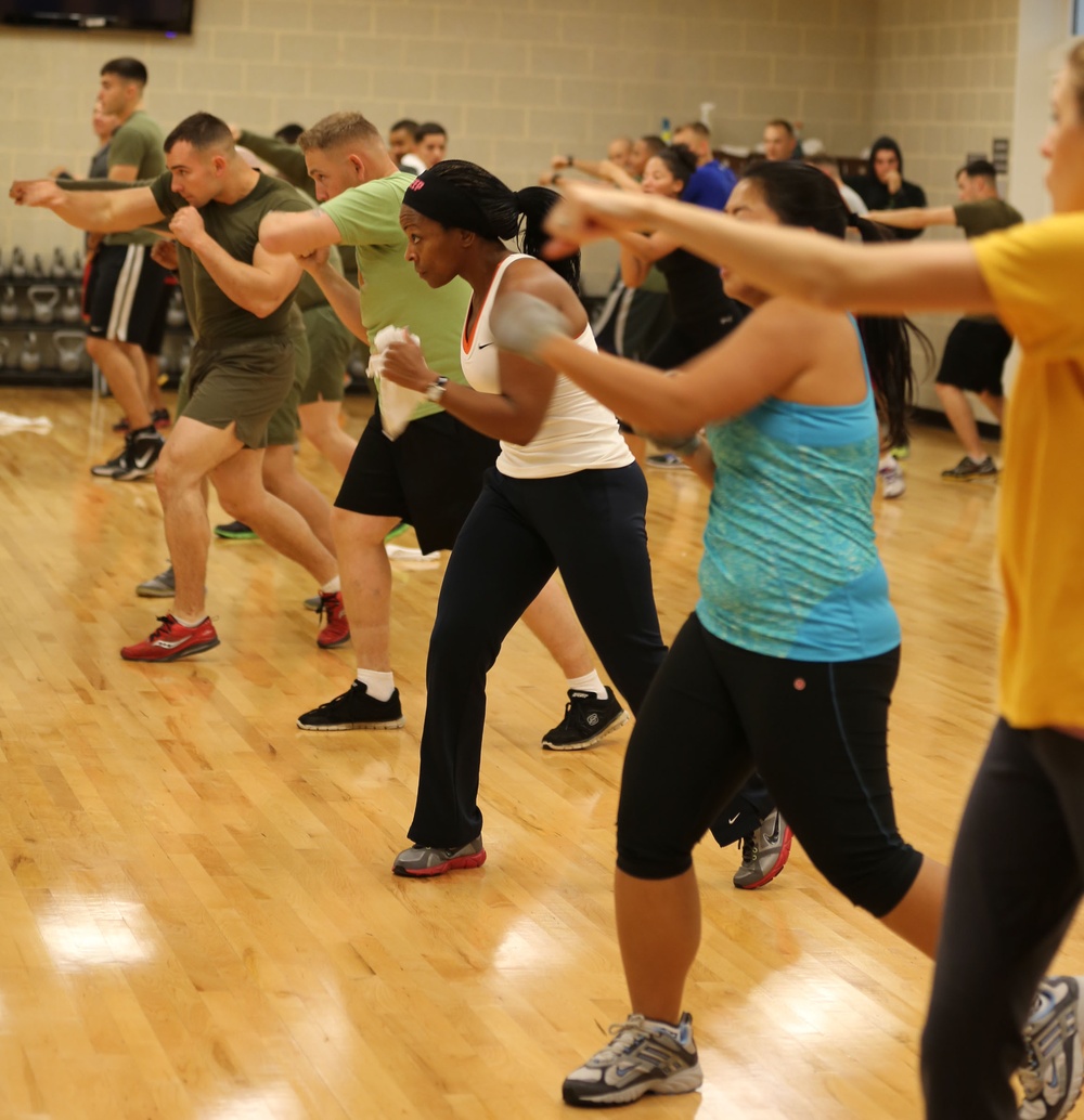 DVIDS - News - Students get intense workout at Cardio Kickboxing Class