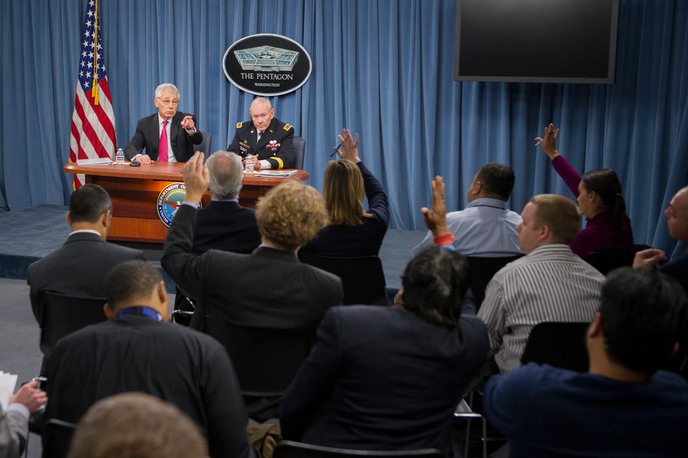 Hagel, Dempsey hold press conference