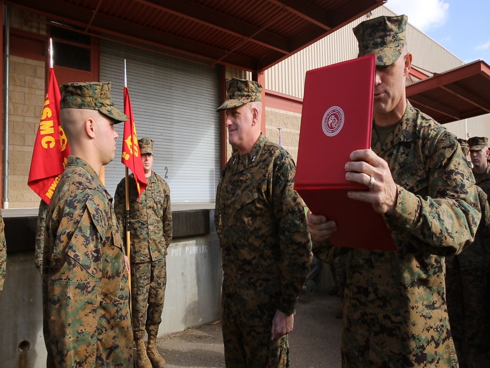 Marine receives surprise promotion