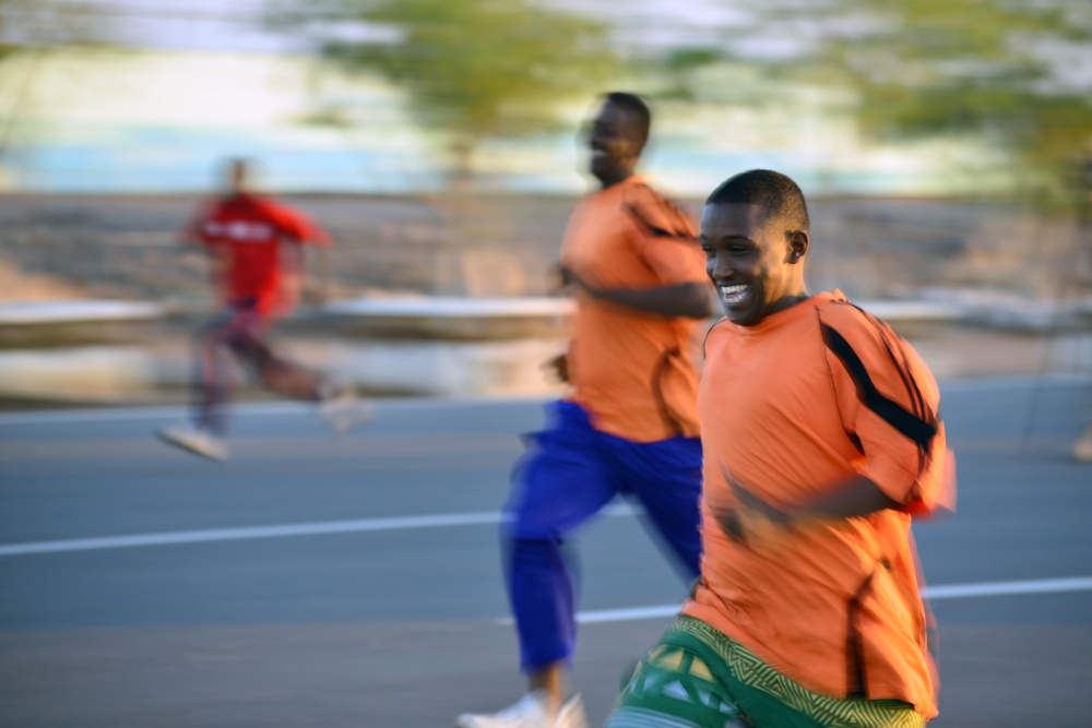 US, Djibouti forces work up a sweat during fitness session