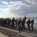 CLR-17 Marines pound sand in formation beach run