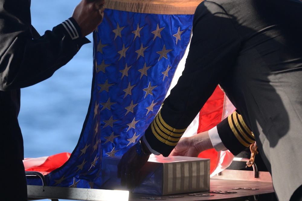 USS Bataan sailors conduct burial at sea