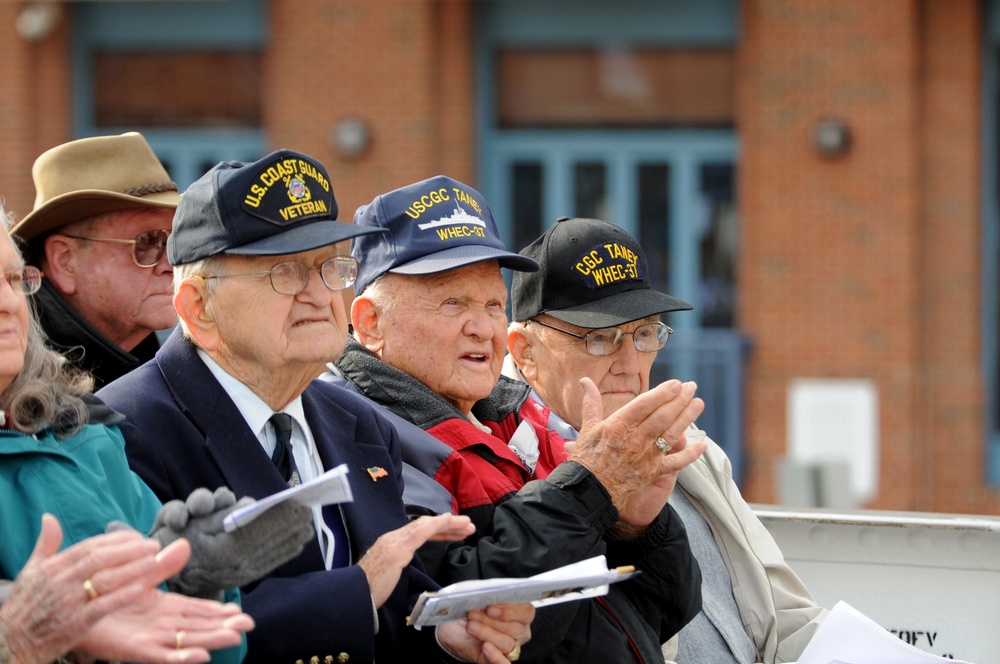 World War II veterans memorialize Pearl Harbor while aboard the Coast Guard Cutter Taney