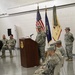 Command Sgt. Maj. Hentz addresses his soldiers during a Change Of Responsibility ceremony