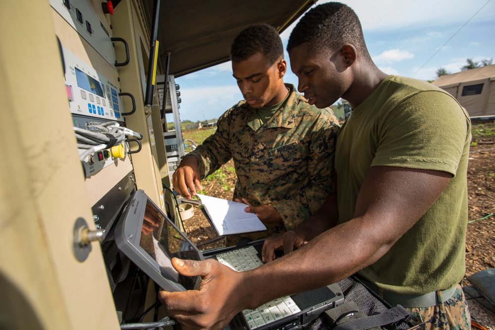Communication Marines keep units connected at Forager Fury II