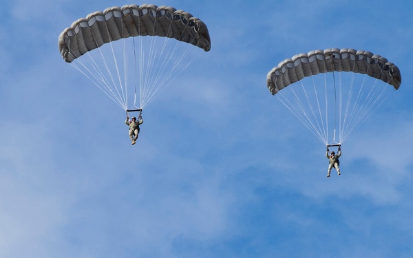 Paratroopers jump in the new RA-1 rig