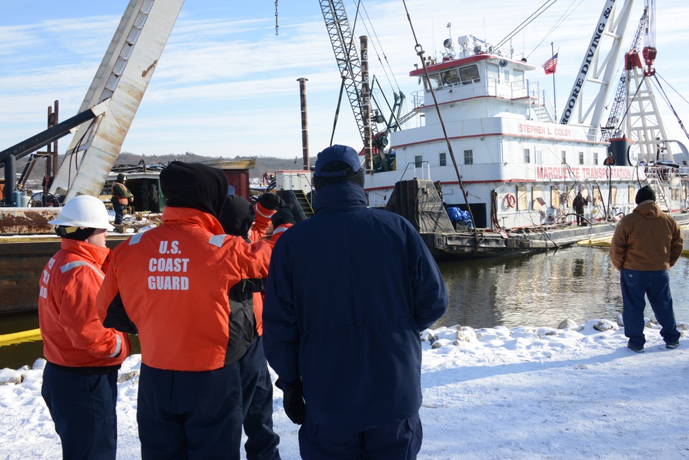 Stephen L. Colby Response crews commence lifting operations