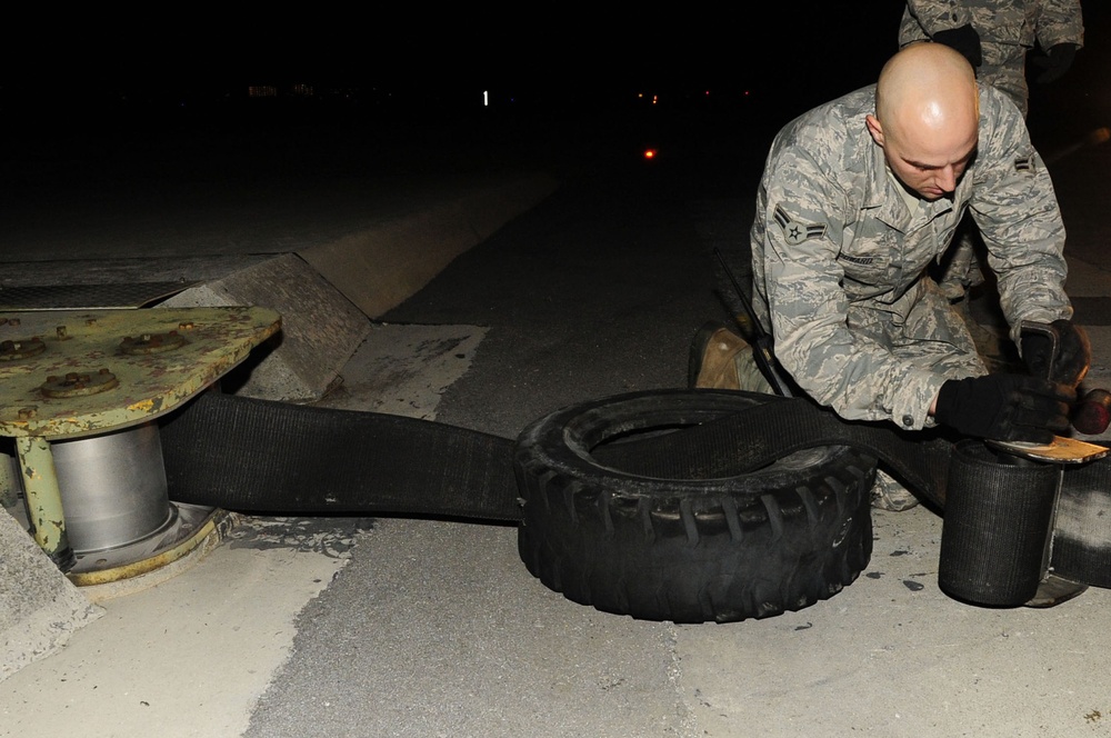 Barrier maintenance changes aircraft tape