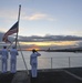 USS Nimitz evening colors