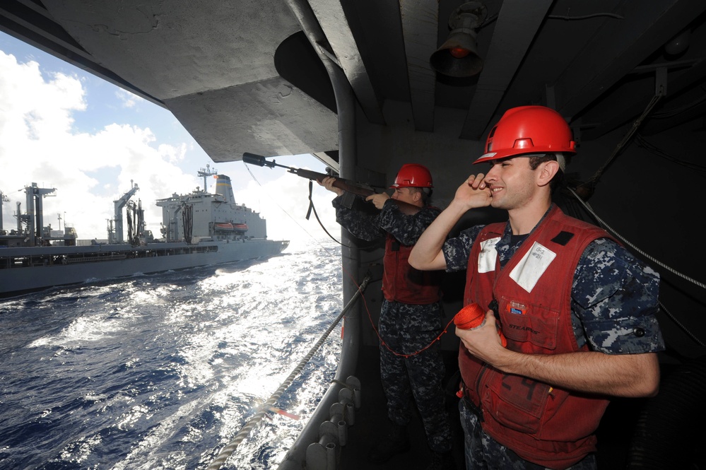 USS Nimitz replenishment at sea