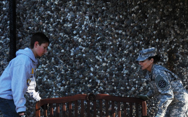 Soldiers, local community join forces for armory beautification project