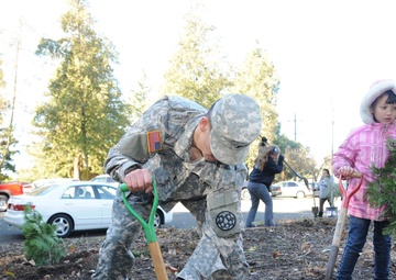 Soldiers, local community join forces for armory beautification project