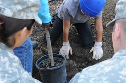 Soldiers, local community join forces for armory beautification project