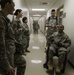 Gregory speaks to soldiers his first day back