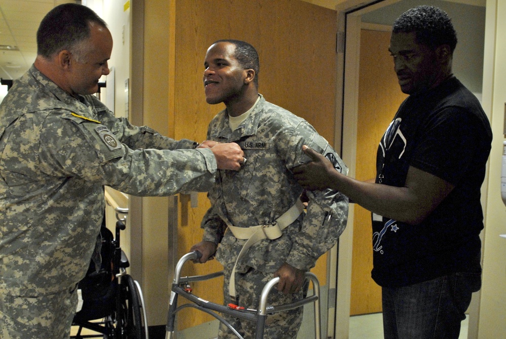 Spc. Rashaad Gregory gets promoted