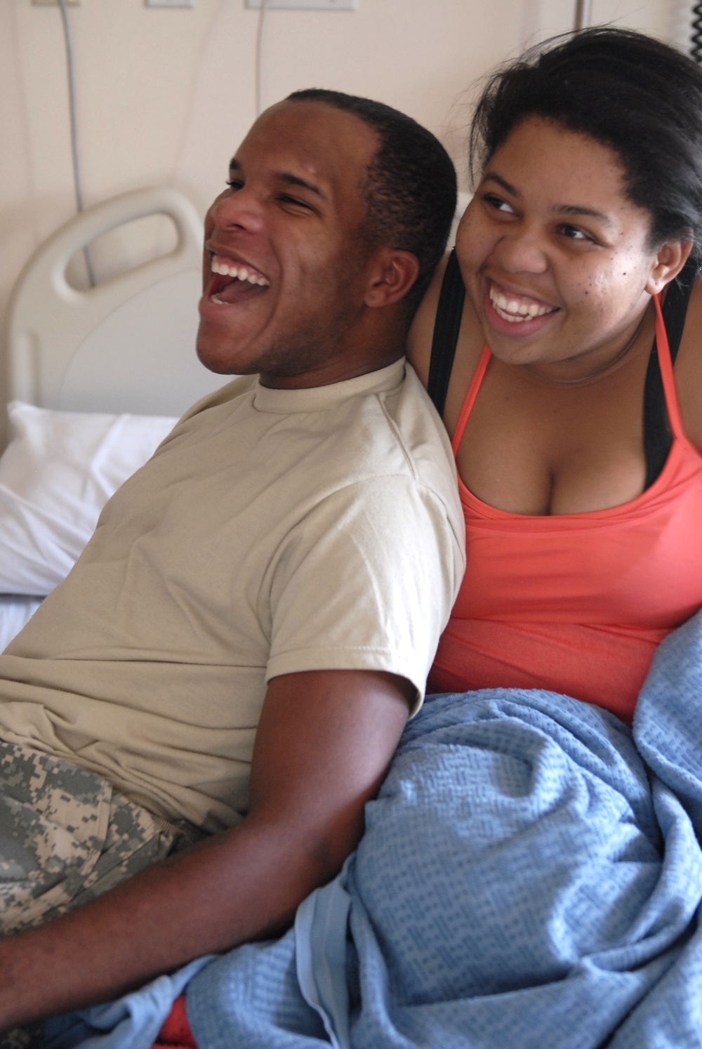 Spc. Gregory prepares to leave the hospital