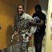 Spc. Gregory walks out of the hospital