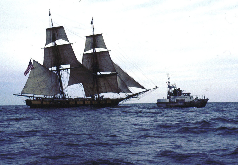 47-foot motor life boat escorts the USS Niagara