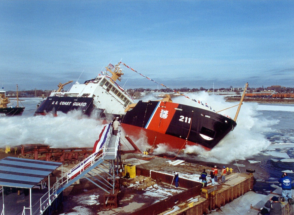 COAST GUARD CUTTER OAK LAUNCHING