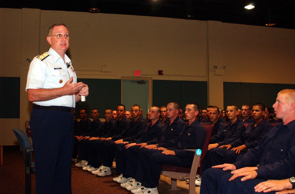 COMMANDANT VISITS BOOT CAMP