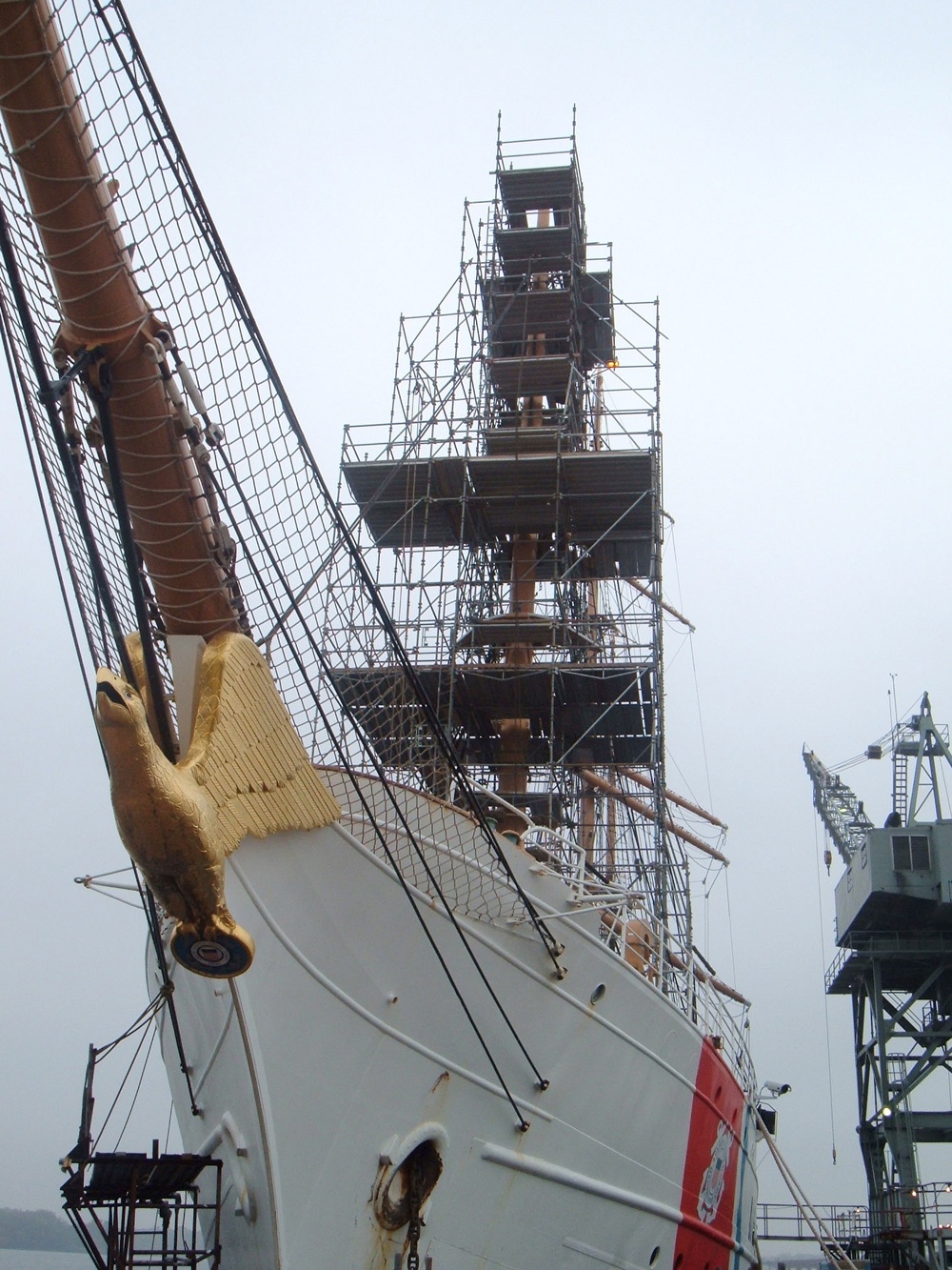 COAST GUARD CUTTER EAGLE IN DRYDOCK