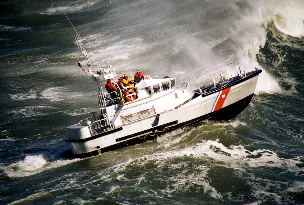 47 foot motor lifeboat in Northwest Pacific Ocean surf