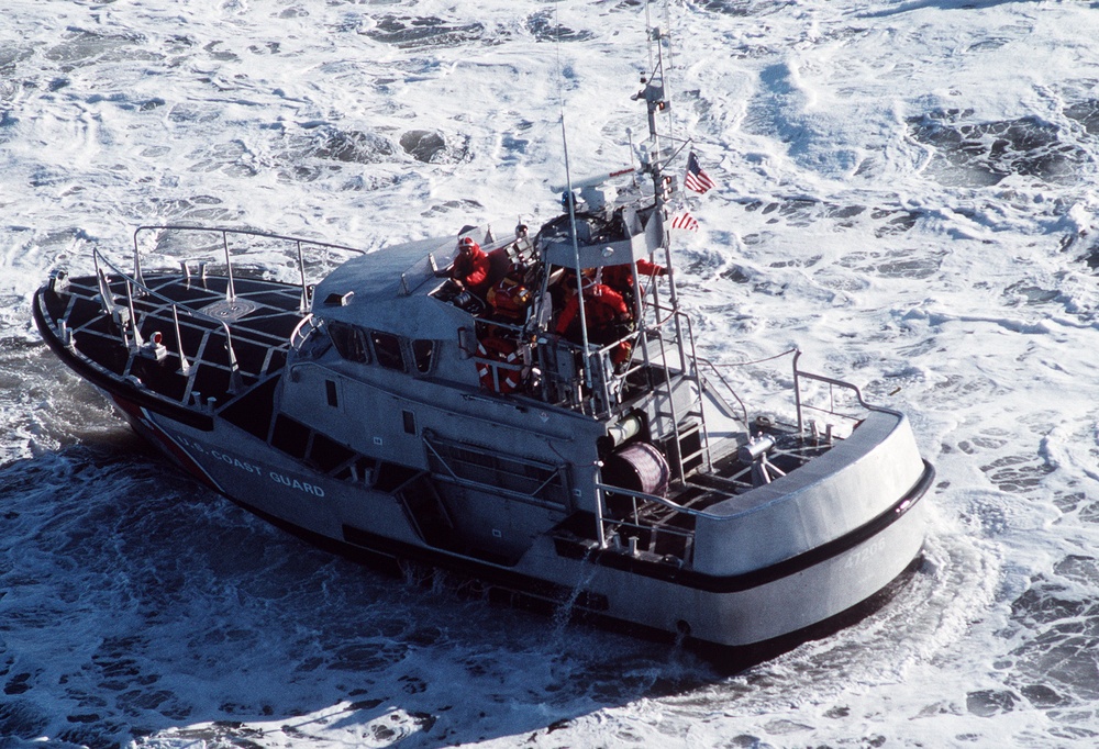 47 foot motor lifeboat trains off the coast of Station Cape Disappointment