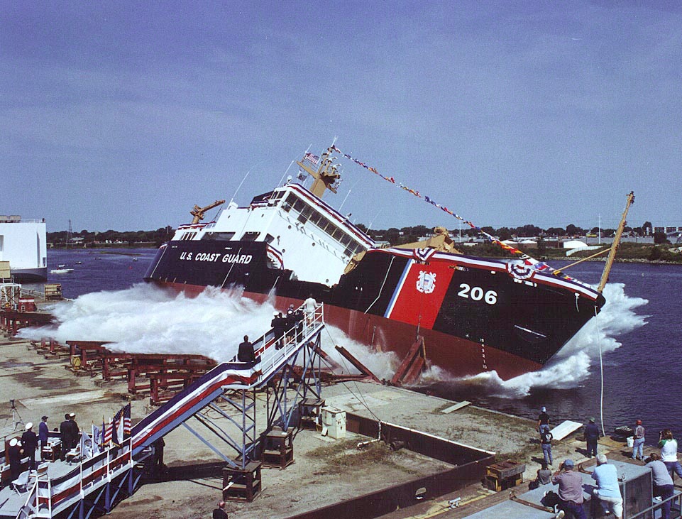 COAST GUARD CUTTER SPAR LAUNCHING