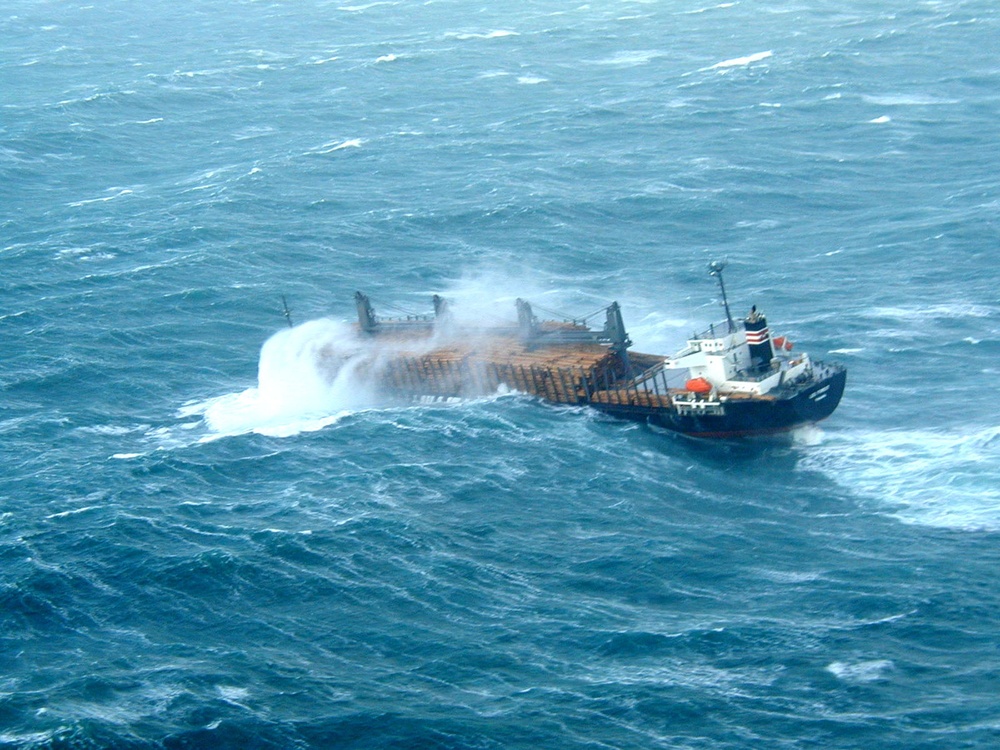 LOG SHIP LEO FORREST IN DISTRESS