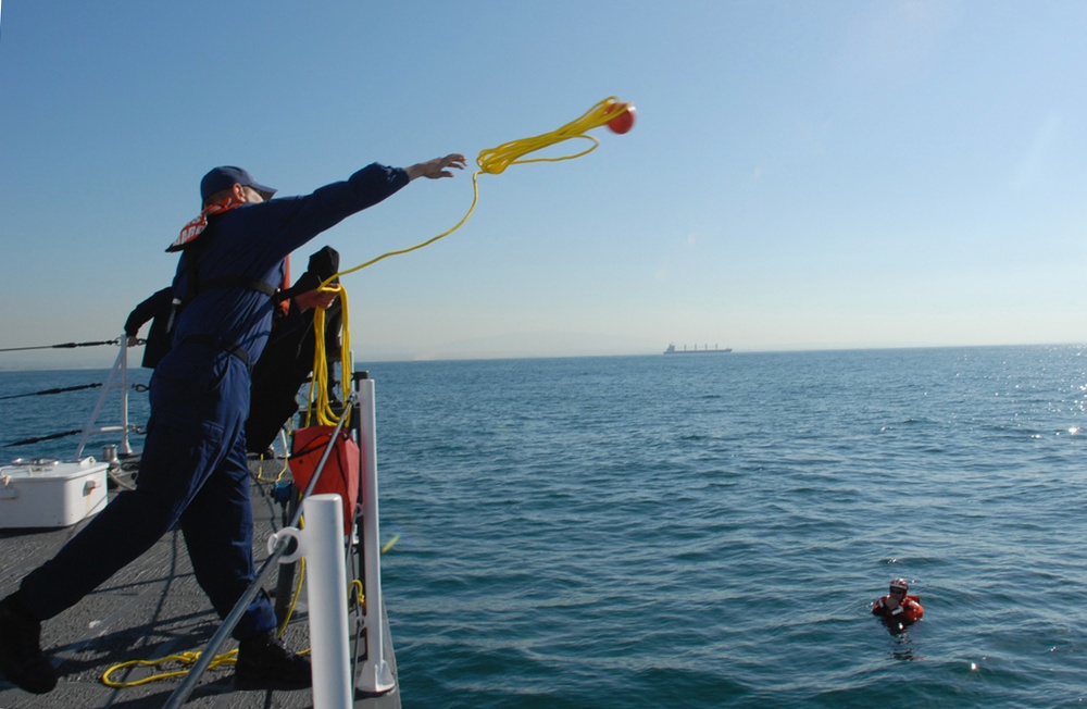 Shipboard man overboard drill