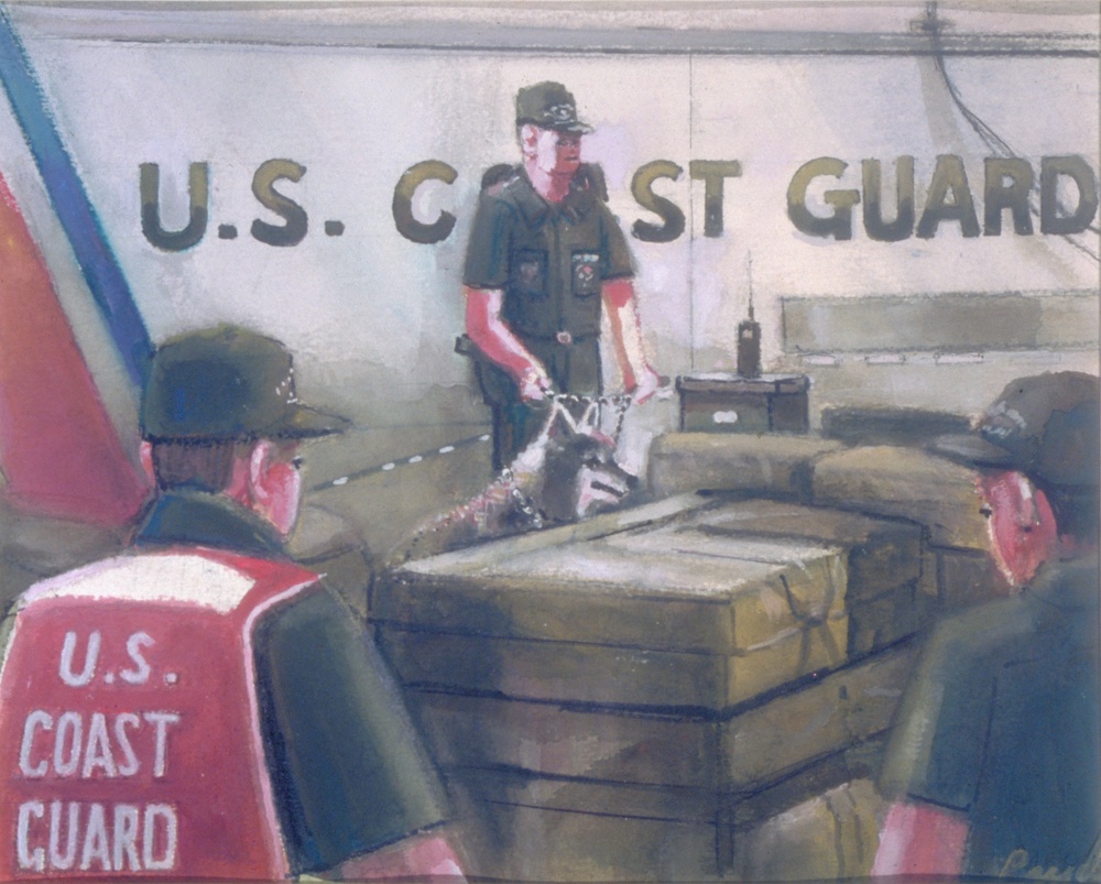 US Coast Guard Art Program 2003 Collection, Ob ID # 200308, &quot;Coast Guard watches Cocaine Seizure,&quot; Nydia Preede (8 of 36)