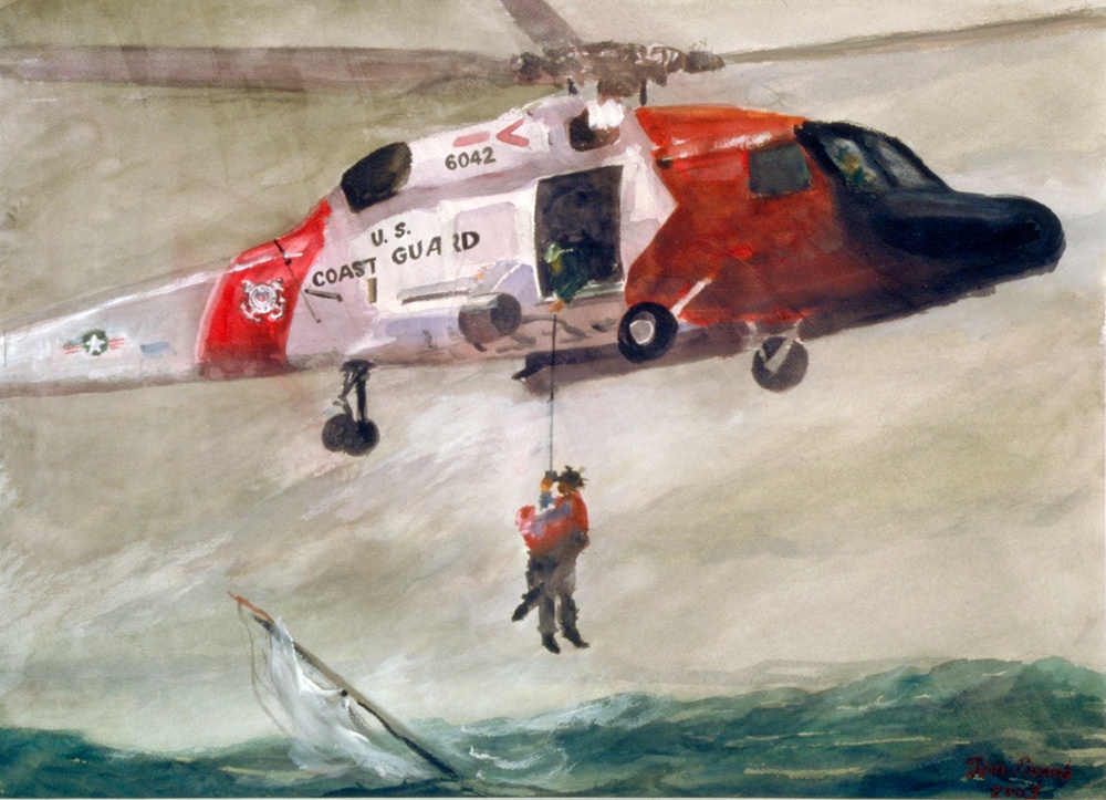 US Coast Guard Art Program 2003 Collection, Ob ID # 200312, &quot;The Coast Guard Saves Again,&quot; Thomas Picard (12 of 36)