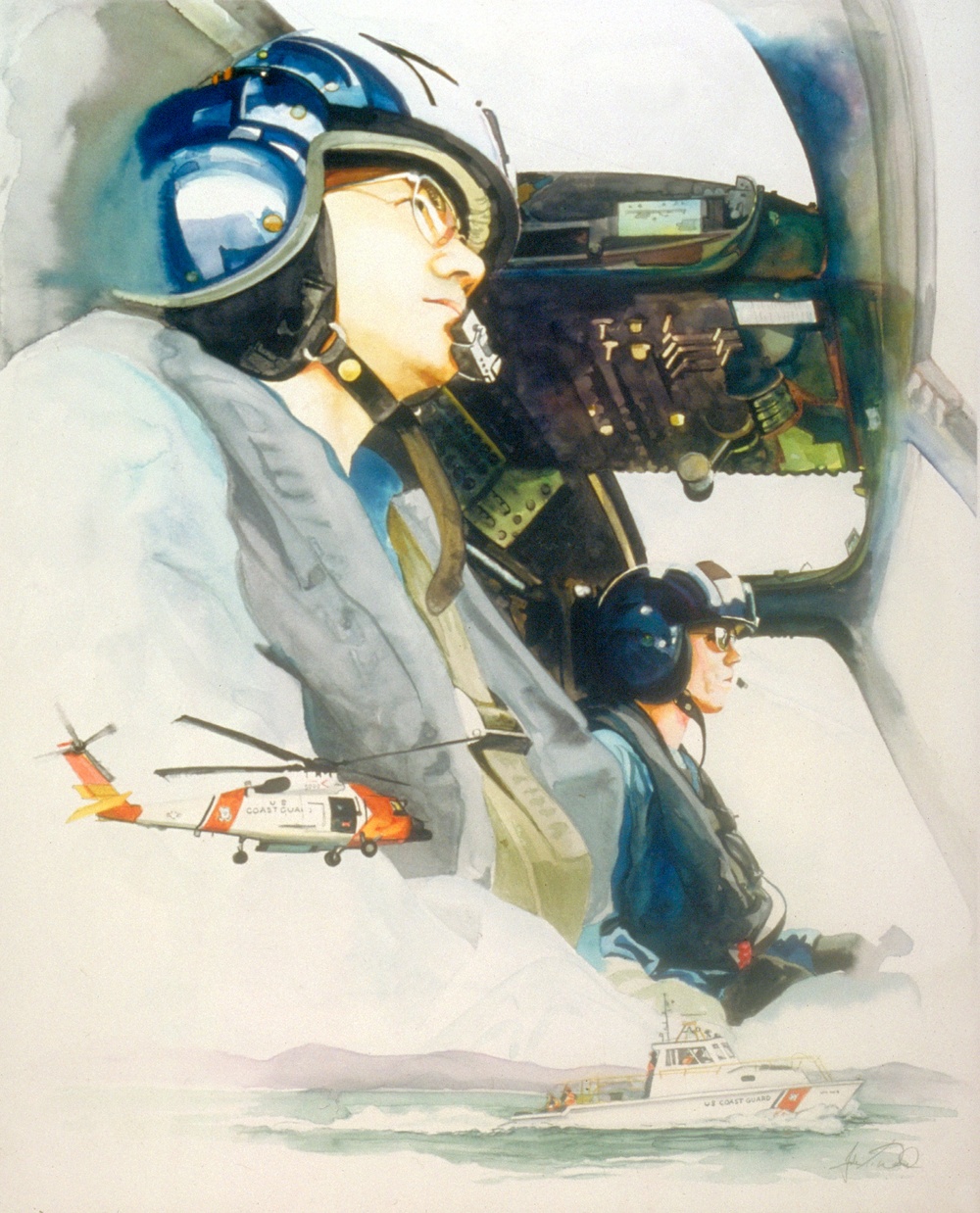 US Coast Guard Art Program 2003, Ob ID # 200313, "Training exercises on Lake Champlain," John Ward (13 of 32)