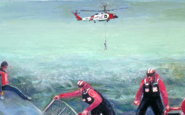 US Coast Guard Art Program 2003 Collection, Ob ID # 200320, "On Rescue Mission," Nydia Preede (20 of 36)