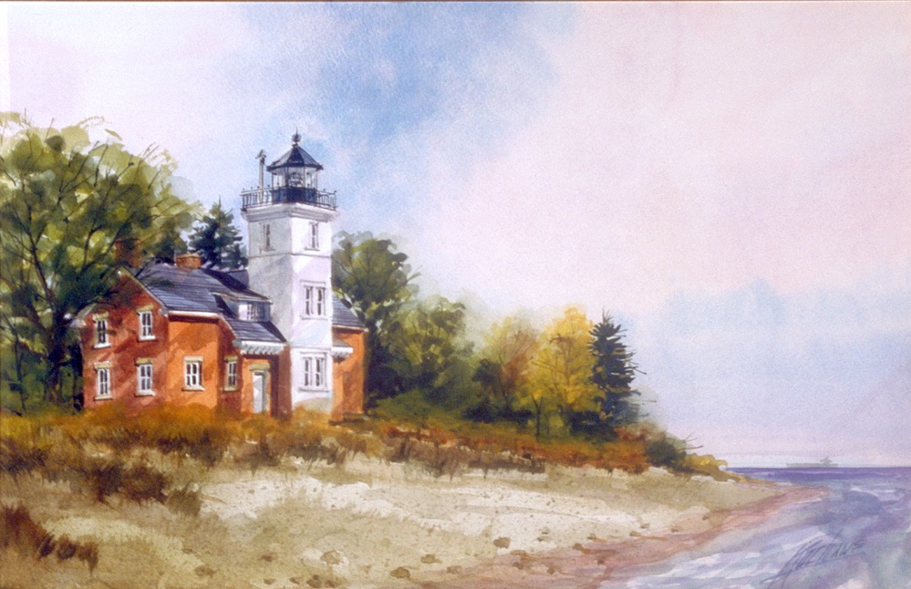 US Coast Guard Art Program 2003 Collection, Ob ID # 200325,  &quot;Forty Mile Light,&quot; Robert Koch (25 of 36)