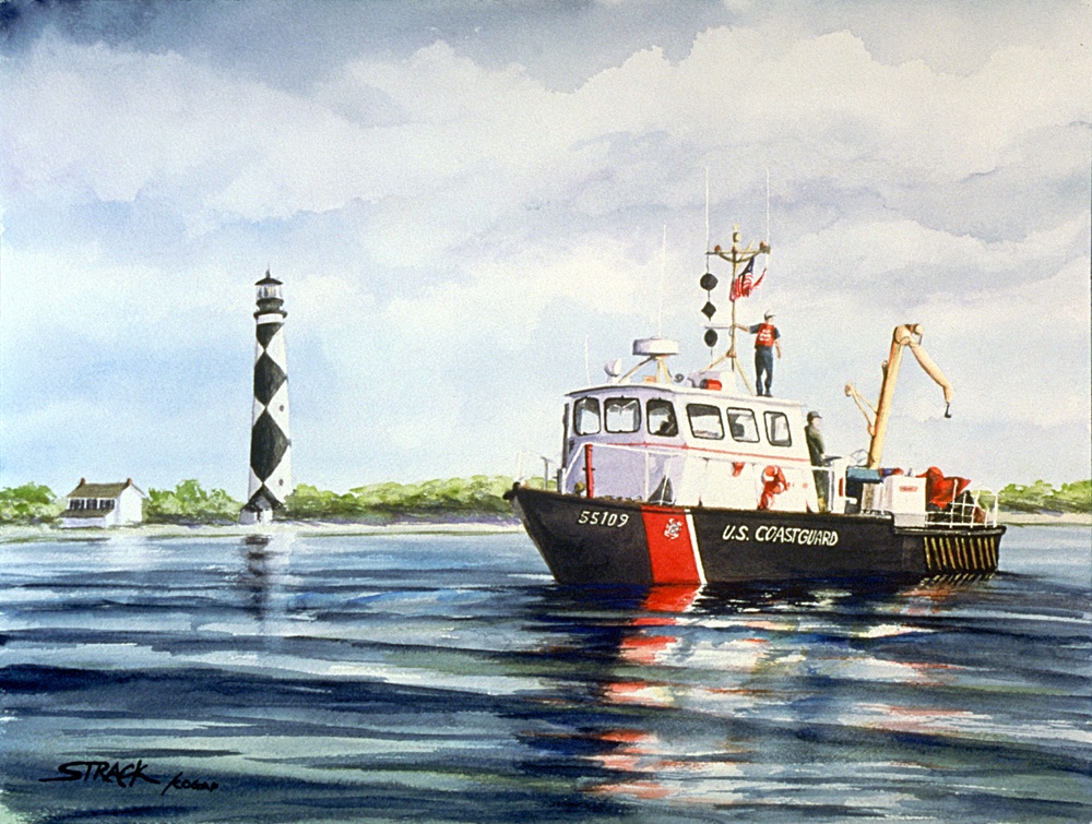 US Coast Guard Art Program 2003 Collection, Ob ID # 200335, &quot;Aids to Navigation Fort Macon, N.C.&quot; Annie Strack (35 of 36)