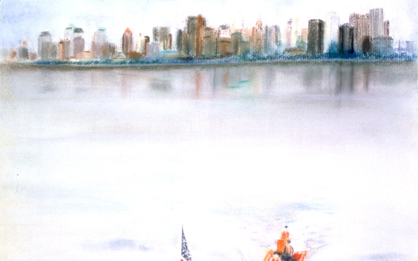 US Coast Guard Art Program 2002 Collection, Ob ID # 200204, &quot;USCGC Ridley: A Stern Reception,&quot; Karen Loew (4 of 32)