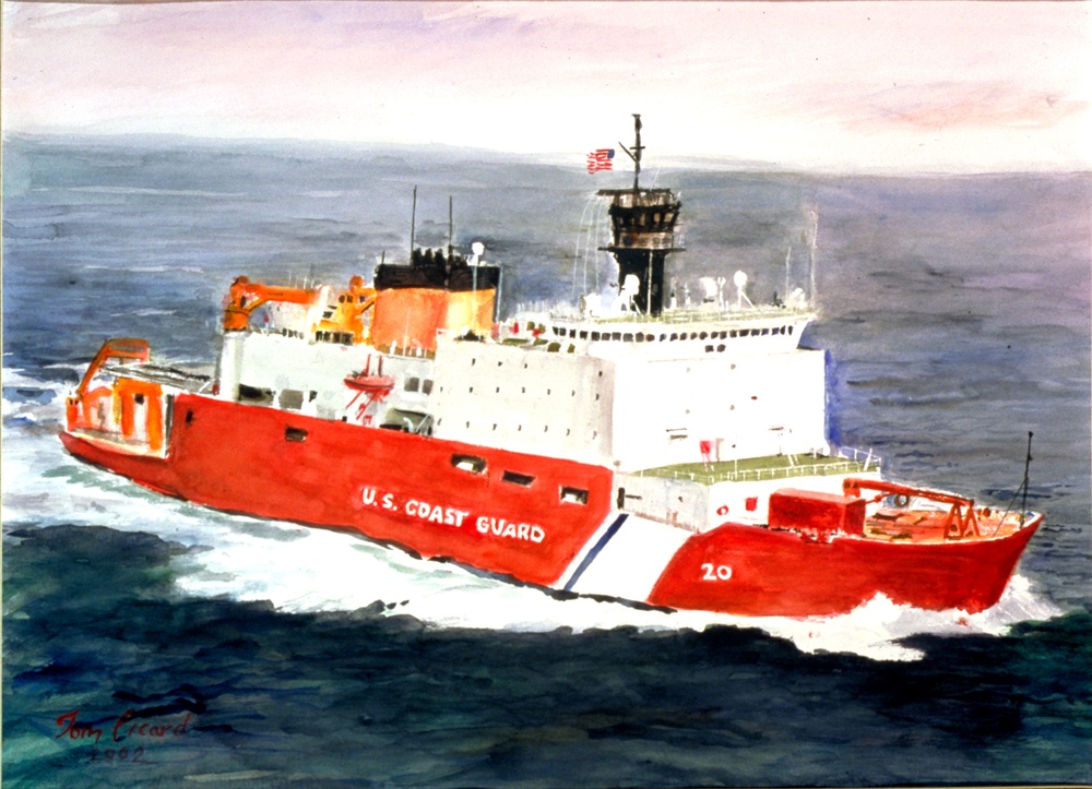 US Coast Guard Art Program 2002 Collection, Ob ID # 200205, &quot;USCGC Healy at Sea,&quot; Thomas Picard (5 of 32)